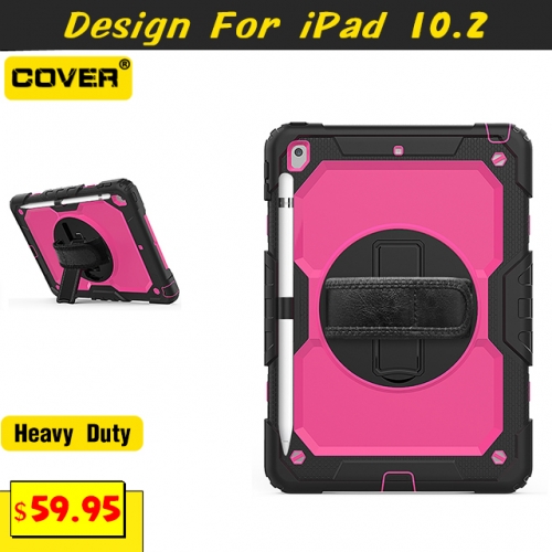 360 Rotating Anti-Drop Silicone Case For iPad 10.2 2019/2020 With Pen Slot