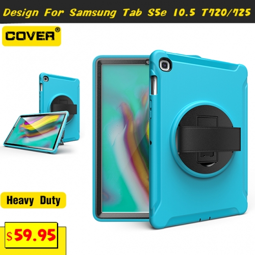 Smart Stand Heavy Duty Case For Galaxy Tab S5E 10.5 T720/725 With Hand Strap