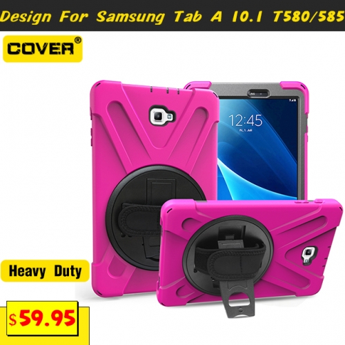 Smart Stand Heavy Duty Case For Galaxy Tab A 10.1 T580/585 With Hand Strap