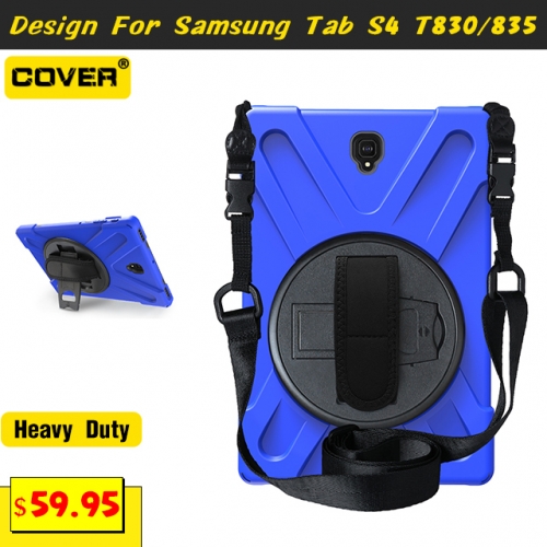 Smart Stand Heavy Duty Case For Galaxy Tab S4 10.5 T830/835 With Hand Strap And Shoulder Strap
