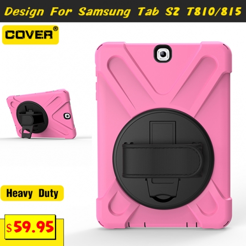 Smart Stand Heavy Duty Case For Galaxy Tab S2 9.7 T810/815 With Hand Strap