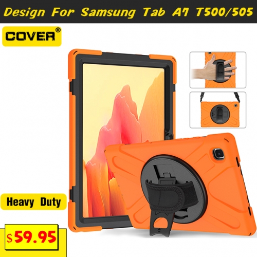 Smart Stand Heavy Duty Case For Galaxy Tab A7 10.4 T500/505 With Hand Strap
