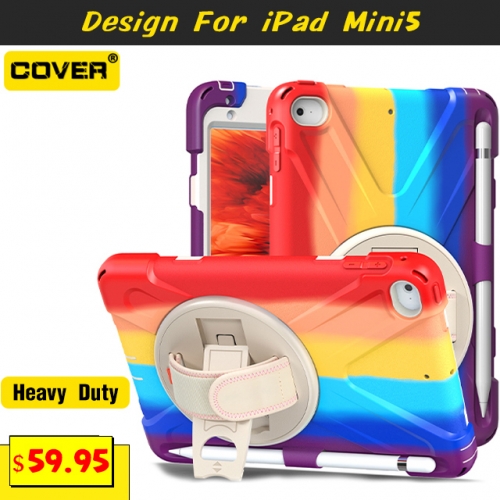 Smart Stand Heavy Duty Case For iPad Mini 4/5 7.9 With Pen Slot And Hand Strap