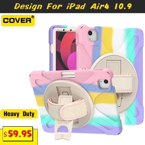 Smart Stand Heavy Duty Case For iPad Air 4 10.9 With Pen Slot And Hand Strap