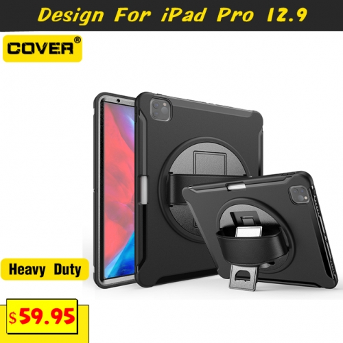 Smart Stand Anti-Drop Case For iPad Pro 12.9 2018/2020 With Pen Slot And Hand Strap