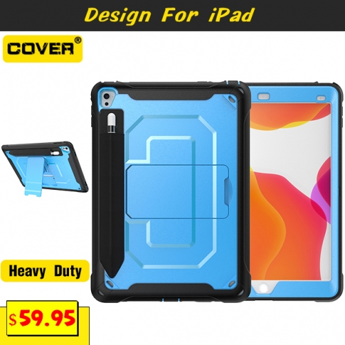 Smart Stand Heavy Duty Case For iPad Air 2 9.7/Pro 9.7 With Pencil Holder