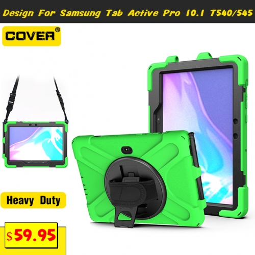 Smart Stand Heavy Duty Case For Galaxy Tab Active Pro 10.1 T540/545 With Pen Slot And Shoulder Strap
