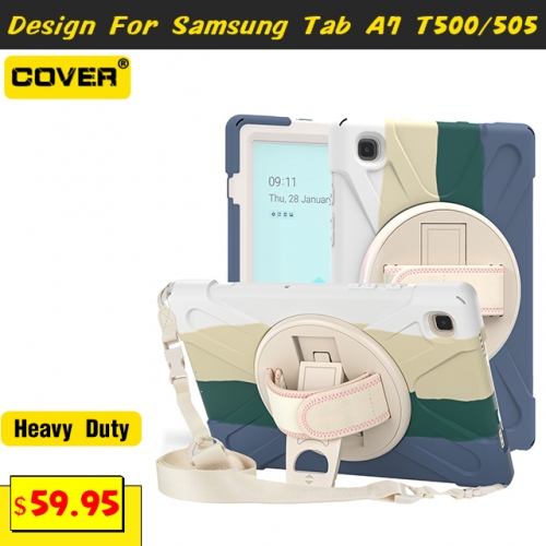 Smart Stand Heavy Duty Case For Galaxy Tab A7 10.4 T500/505 With Pen Slot And Shoulder Strap