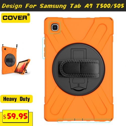 Smart Stand Heavy Duty Case For Galaxy Tab A7 10.4 T500/505 With Hand Strap And Shoulder Strap