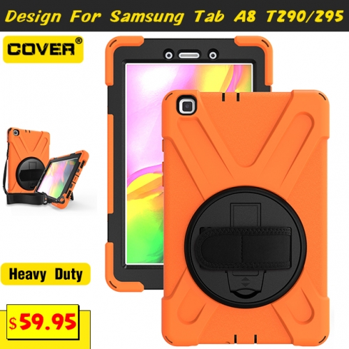 Smart Stand Heavy Duty Case For Galaxy Tab A 8.0 T290/295 With Hand Strap And Shoulder Strap