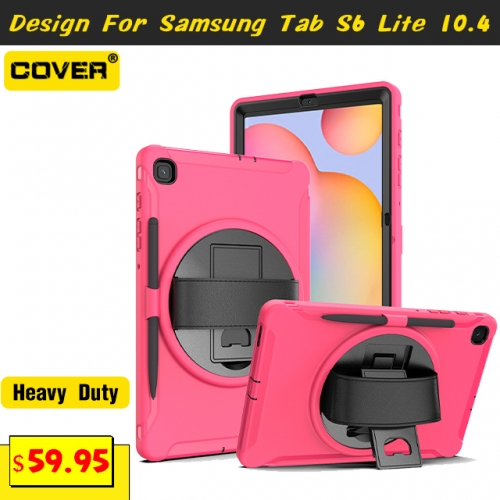 Smart Stand Heavy Duty Case For Galaxy Tab S6 Lite 10.4 P610/615 With Pen Slot And Hand Strap