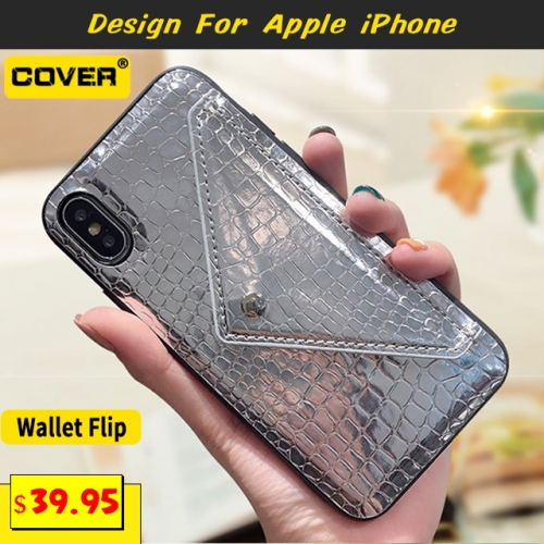 Leather Wallet Case For iPhone 6/7/8 Series/SE2/X/XS/XR/XS Max/11/11 Pro/11 Pro Max/12/12 Pro/12 Pro Max/12 Mini With Lanyard