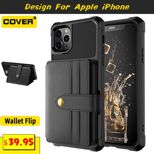 Leather Wallet Case For iPhone 6/7/8 Series/X/XS/XR/XS Max/11/11 Pro/11 Pro Max