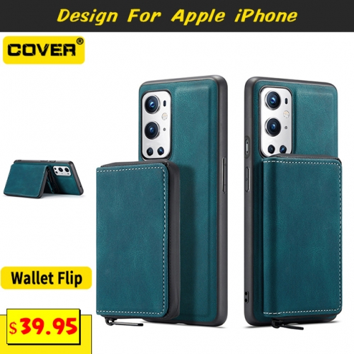 Leather Wallet Case For iPhone  14/14 Pro/14 Max/14 Pro Max/13/12/11/X/XS/XR/XS Max/8/7/6