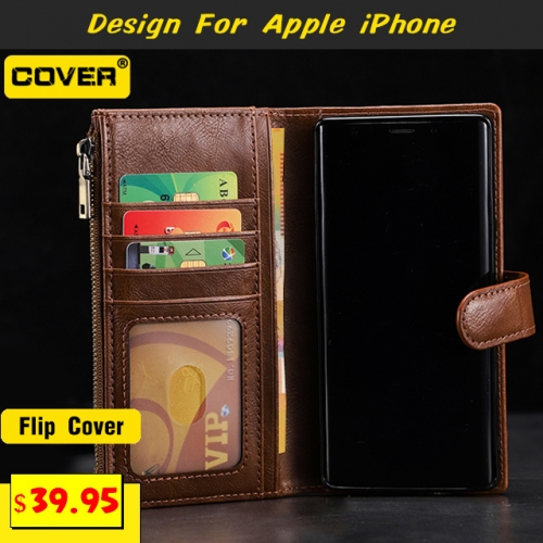 Powerful Magnetic Leather Wallet Case For iPhone 13/13 Pro/13 Pro Max/13 Mini/12/12 Pro/12 Pro Max/12 Mini/11/11 Pro/11 Pro Max