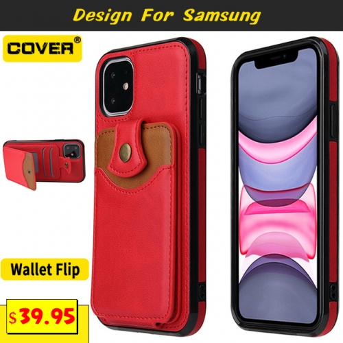 Leather Wallet Case For Samsung Galaxy S20/S20 Plus/S20 Ultra/S10/S10 Plus/Note20/Note20 Ultra/Note10/Note10 Pro