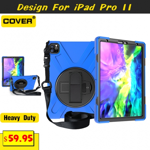 Smart Stand Anti-Drop Case For iPad Pro 11 2018/2020 With Hand Strap And Shoulder Strap