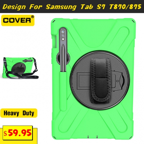 Shockproof Heavy Duty Case For Galaxy Tab S7 11 T870/T875 With Pen Slot And Shoulder Strap