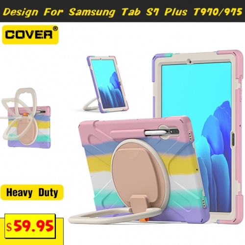 Smart Stand Heavy Duty Case For Galaxy Tab S7+ 12.4 T970/975 With Pen Slot