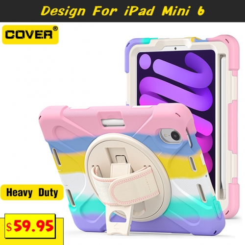 Smart Stand Heavy Duty Case For iPad Mini 6 With Pen Slot And Hand Strap