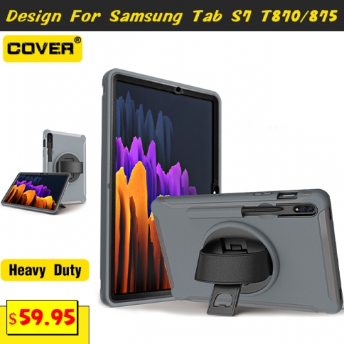 Smart Stand Anti-Drop Case For Galaxy Tab S7 11 T870/T875 With Pen Slot And Hand Strap