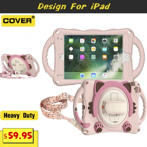 Smart Stand Anti-Drop Case For iPad Mini 1/2/3/4/5 With Pen Slot And Shoulder Strap