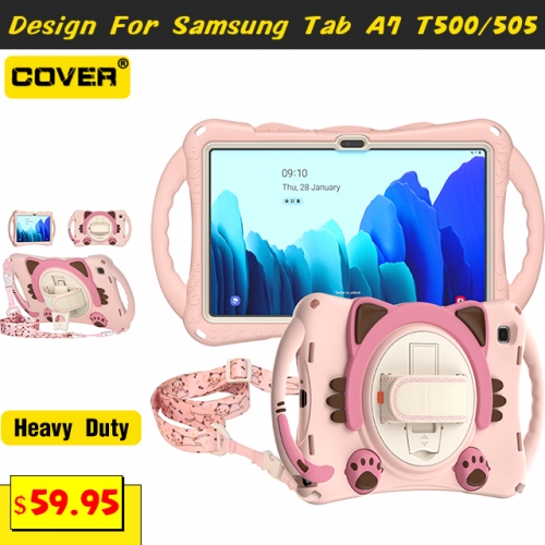 Smart Stand Anti-Drop Case For Galaxy Tab A7 10.4 T500/505 With Pen Slot And Shoulder Strap
