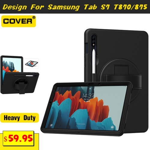 Smart Stand Anti-Drop Case For Galaxy Tab S7 11 T870/T875 With Pen Slot And Hand Strap