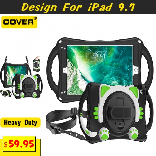 Smart Stand Anti-Drop Case For iPad 10.2 2020/Pro 10.5 With Pen Slot And Shoulder Strap