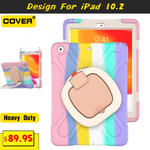 Handle Grip Heavy Duty Case For iPad 10.2 2019/2020 With Pen Slot And Shoulder Strap