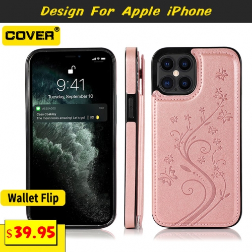 Leather Flip Cover For iPhone 13/13 Pro/13 Pro Max/13 Mini/12/12 Pro/12 Pro Max/12 Mini/11/11 Pro/11 Pro Max
