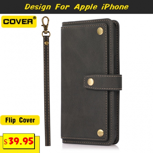 Leather Wallet Case For iPhone 13/13 Pro/13 Pro Max/13Mini/12/12 Pro/12 Pro Max/12Mini/11/11 Pro/11 Pro Max