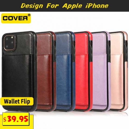 Leather Wallet Case For iPhone 11/11 Pro/11 Pro Max/X/XS/XR/XS Max/6/7/8 Series