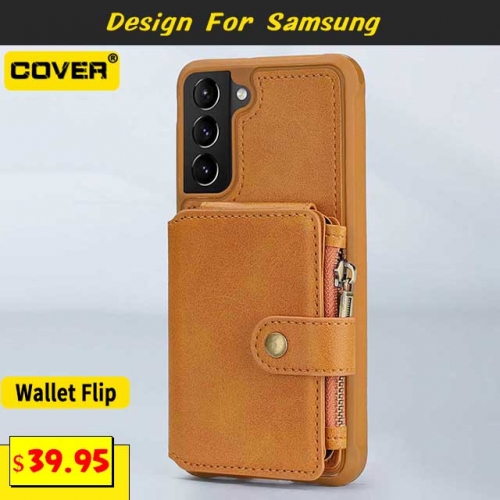 Leather Wallet Case For Samsung Galaxy S21/S21 Plus/S21 Ultra/S20/S20 Plus/S20 Ultra/S20 FE