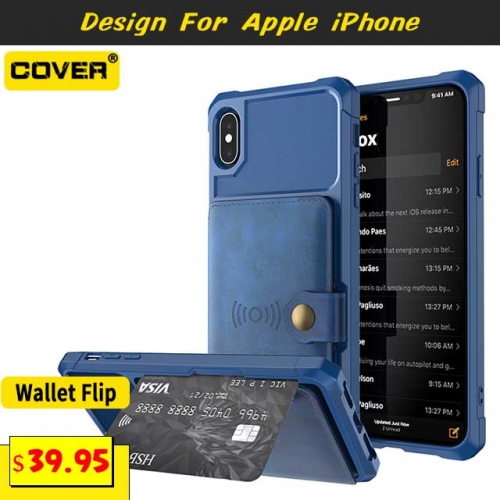Magnetic Leather Wallet Case For iPhone 13/13 Pro/13 Pro Max/13 Mini/12/12 Pro/12 Pro Max/12 Mini/11/11 Pro/11 Pro Max/X/XS/XR/XS Max/6/7/8 Series