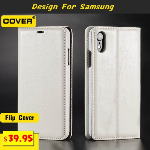 Leather Flip Cover For Samsung Galaxy S20/S20Plus/S20Ultra/S10/S10Lite/S10Plus/S9/S9Plus/S8/S8Plus