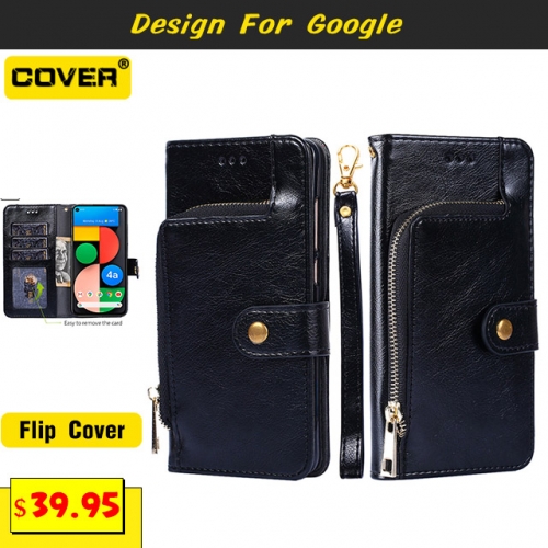 Leather Wallet Case For Google Pixel 6/6 Pro/6A/5/5XL/5A/4/4A(4G)(5G)