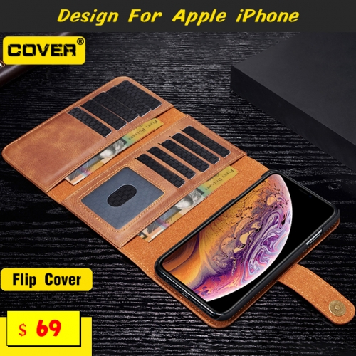 Leather Wallet Case For iPhone 12/12 Pro/12 Pro Max/12 Mini/11/11 Pro/11 Pro Max/X/XS/XR/XS Max/7/8 Series