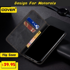 Leather Wallet Case For MOTO G50