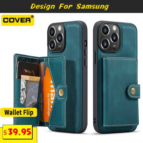 Magnetic Wallet Case For Samsung Galaxy S21/S21Plus/S21Ultra/S21FE/S20/S20Plus/S20Ultra/S20FE/Note20/Note20Ultra/Note10/Note10Plus/A12/A22/A32
