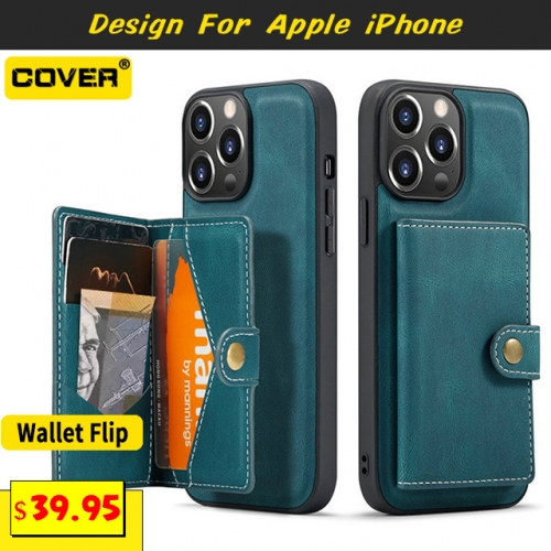 Leather Wallet Case For iPhone 14/14 Pro/14 Max/14 Pro Max/13/12/11/X/XS/XR/XS Max/SE2/8/8P