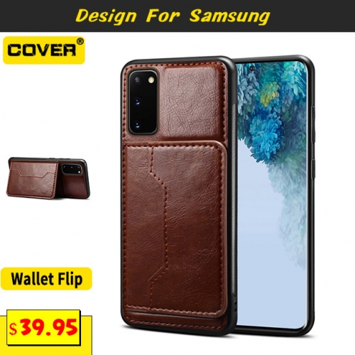 Leather Wallet Case For Samsung Galaxy S21/S21Plus/S21Ultra/S20/S20 Plus/S20 Ultra/S10/S9/S8 Series/ Note10/Note10Pro/Note9/Note8