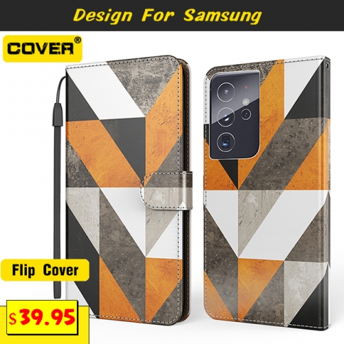 Leather Wallet Case For Samsung Galaxy S21/S21P/S21Ultra/S21FE/S20FE/A72/A52/A32/A71/A51/A31/A11