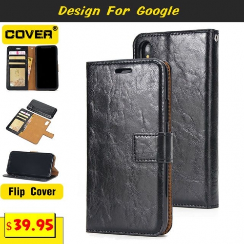 Leather Flip Cover For Google Pixel 3A/3A XL With Card Slots