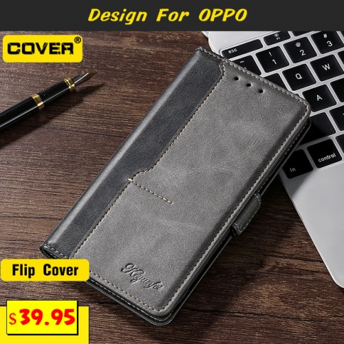 Leather Wallet Case For OPPO Find X3 Lite/Reno5/Reno5 Pro/Reno6/A74/A53S