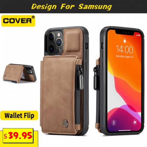 Leather Wallet Case For Samsung Galaxy S30/S21/S20/S10/S9/S8 Series