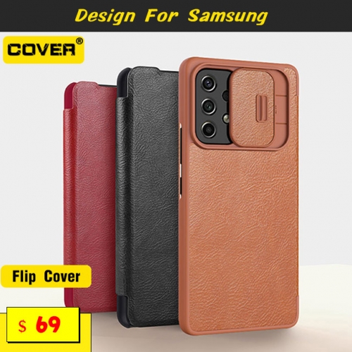 Leather Flip Cover For Samsung Galaxy A73/A53