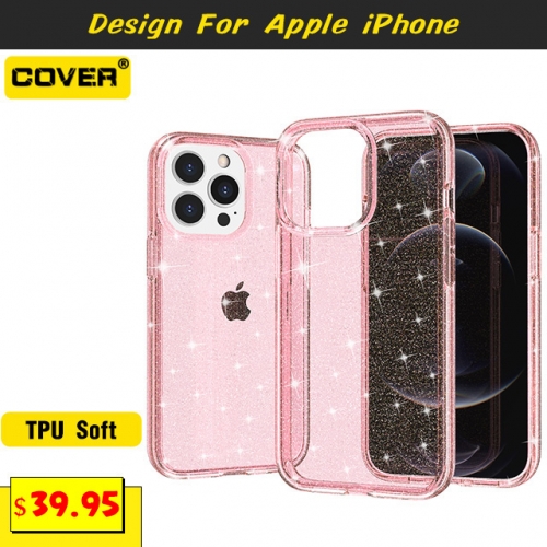 TPU Soft Case Cover For iPhone 13/13 Pro/13 Pro Max/13 Mini/12/12Pro/12Pro Max/12Mini/11/11 Pro/11 Pro Max/X/XS/XR/XS Max/SE3/6/7/8 Series