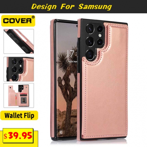 Leather Wallet Case For Samsung Galaxy S21/S21Plus/S21Ultra/S20/S20Plus/S20Ultra/S20FE/S10/S10Plus/S10E