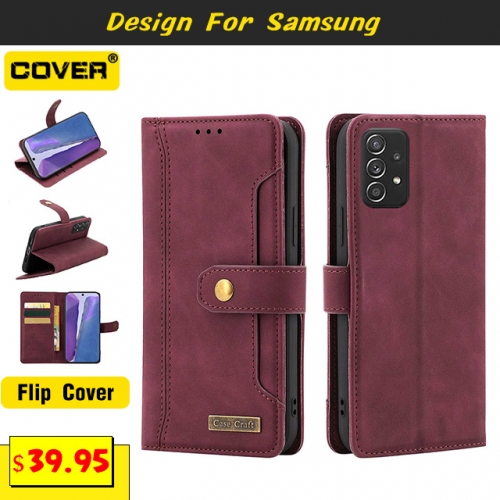Leather Flip Cover For Samsung Galaxy A53/A13/A72/A52/A32/A22